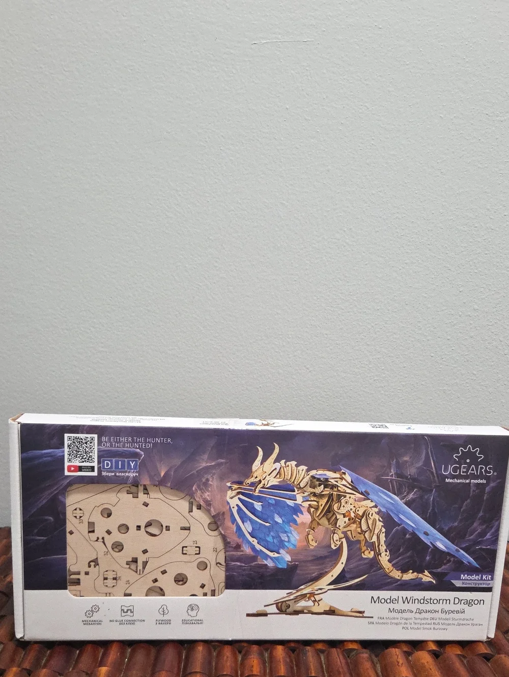 Windstorm Dragon Mechanical Model Kit - Blue & Natural Wood
